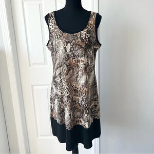 Prelude Tiger Print Sequins Accent Jersey Sleeveless Dress